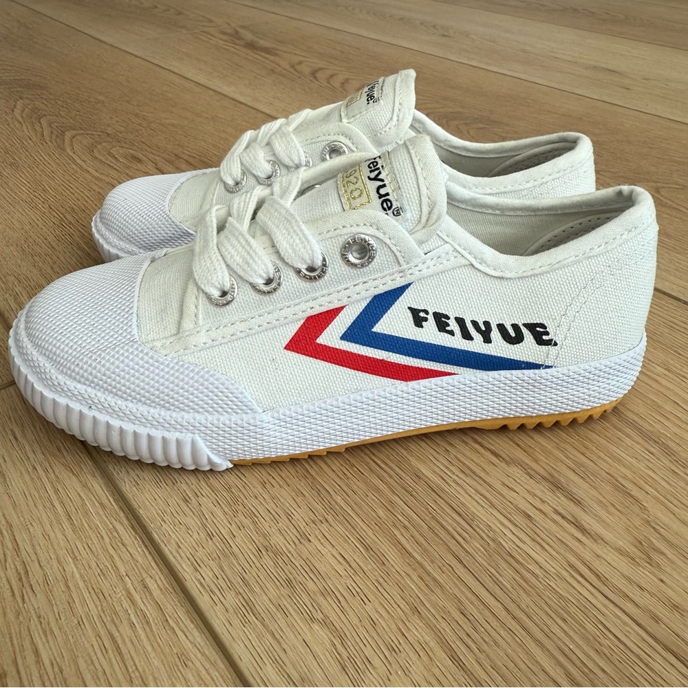 Feiyue Kids Sneakers - White with Blue and Red Accents NWT